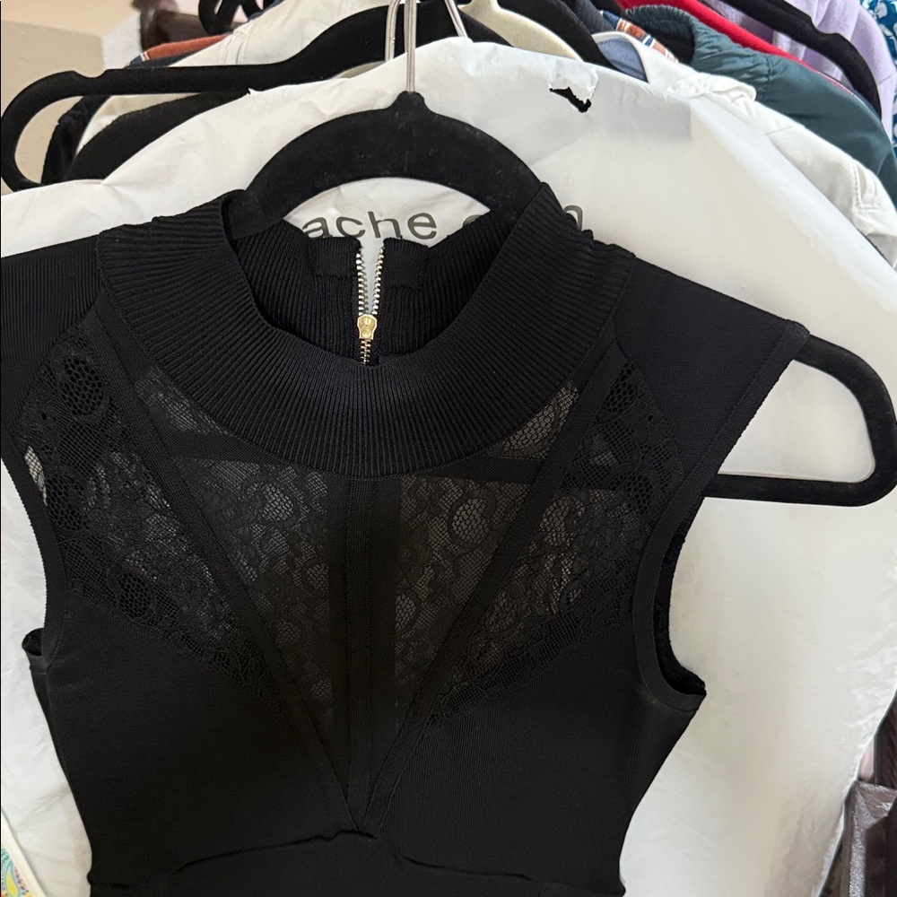 Guess Black Lace Midi Dress